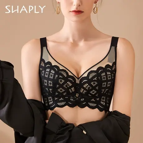 Shaply/莎莲妮院线调整型薄杯聚拢上托文胸美背性感蕾丝大码内衣商品大图