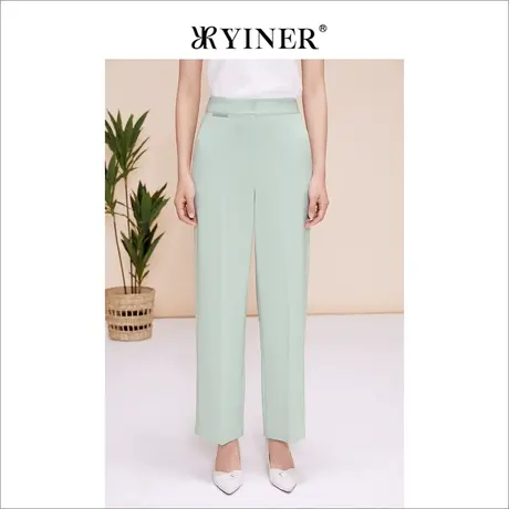 YINER音儿女装春季三醋酸阔腿裤休闲裤长裤商品大图