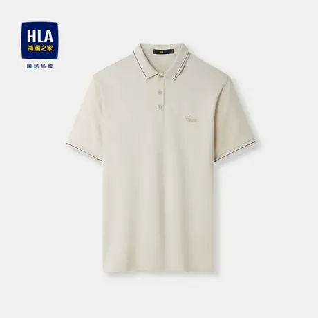HLA/海澜之家吸湿排汗短袖POLO衫24春夏纯色翻领透气凉感上衣男图片