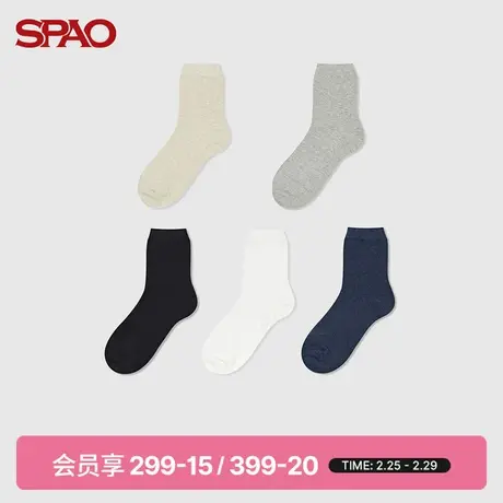 SPAO男女同款袜子春季新款多色基础中筒袜SPAYCA9A91商品大图