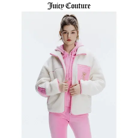 Juicy Couture橘滋外套春季新款美式休闲摇粒绒立领仿羊羔毛上衣商品大图