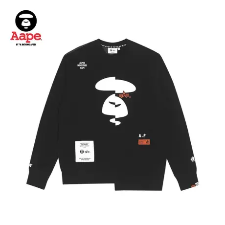 Aapex ALPHA INDUSTRIES 联名错位猿颜印花拼接加绒卫衣9513XXH商品大图