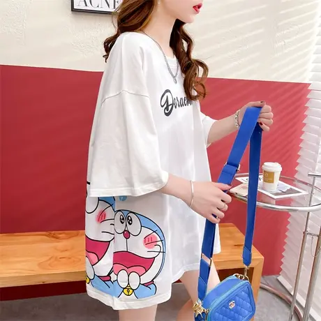 设计感小众短袖t恤女夏季韩版宽松大码女装中长款可爱学生上衣服商品大图