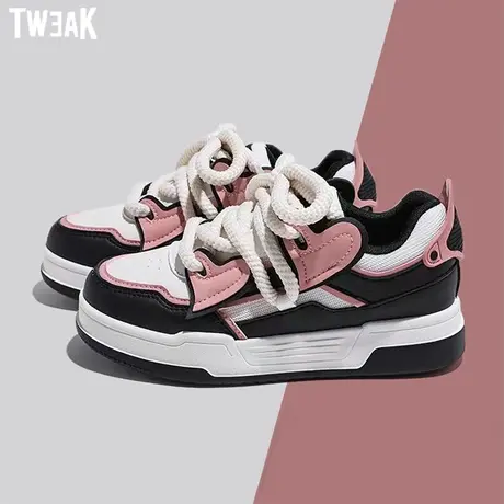 Tweak女鞋拼色小众原创鞋子女2023秋季新款网面透气运动板鞋ins潮图片