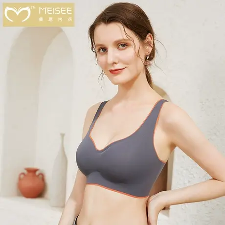 美思无痕运动内衣女美背无钢圈聚拢收副乳背心式睡眠文胸图片