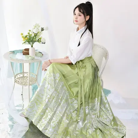 【如梦霓裳丨锦华】汉服女夏季明制马面裙新国风通勤改良款飞机袖图片