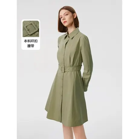 朗姿棉质法式气质高级感别致衬衫连衣裙2023年春季新款修身裙子女图片