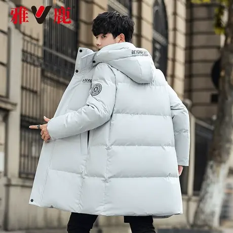 雅鹿羽绒服男中长款2023年新款加厚外套保暖冬季户外休闲派克服A图片