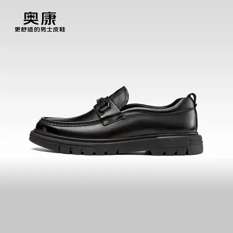 AOKANG奥康春秋季新款商务乐福鞋男真皮耐磨舒适百搭休闲皮鞋商品大图