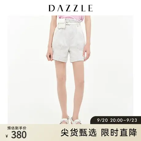 DAZZLE地素奥莱夏季小众高腰卷边水洗花苞牛仔裤短裤女商品大图