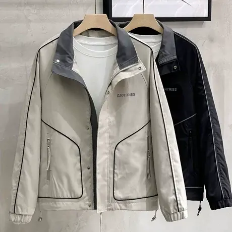 2023春季男士夹克工装飞行员棒球服休闲韩版潮流外套男春秋款上衣图片