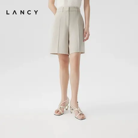 LANCY/朗姿2024夏季新款高腰通勤醋酸西装裤气质百搭短款直筒裤子商品大图