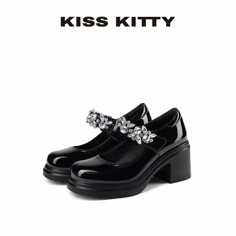 KISSKITTY厚底玛丽珍鞋女配裙子复古日系jk圆头粗跟增高小皮鞋图片