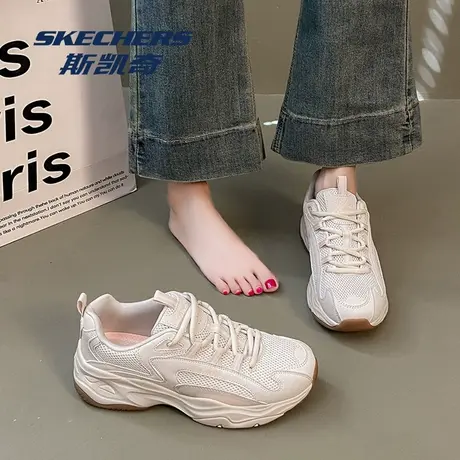 Skechers/斯凯奇女鞋秋季透气熊猫鞋小白鞋官方正品休闲运动鞋女图片