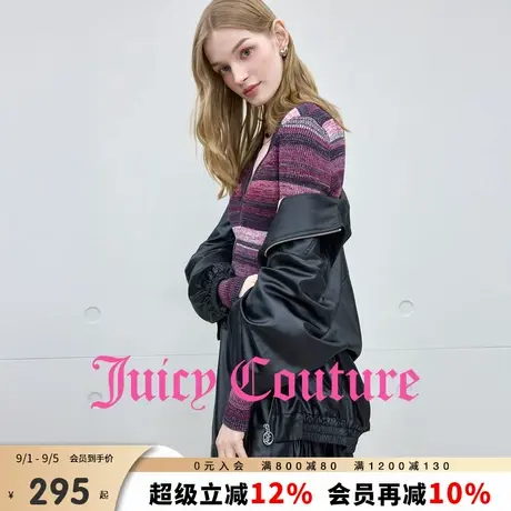 Juicy Couture橘滋针织衫女2025年秋季新款提花V领修身打底上衣商品大图