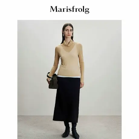 【精简衣橱】Marisfrolg玛丝菲尔冬真丝修身版型长袖T恤图片