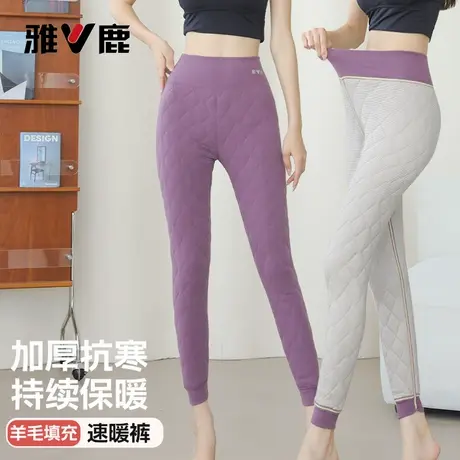 保暖裤女秋冬季加厚加绒高腰羊绒打底裤内穿秋裤防寒神器护膝棉裤商品大图