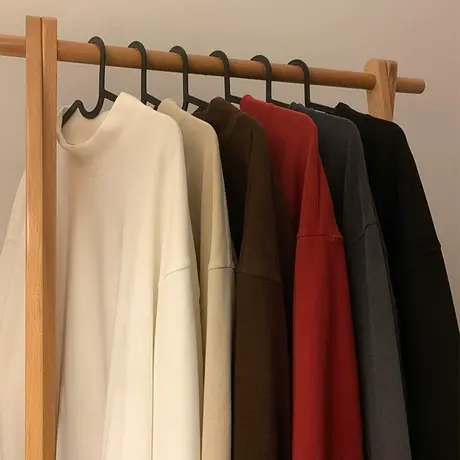 德绒半高领针织衫男秋冬季新款内搭潮牌纯色打底衫港风复古基础款商品大图