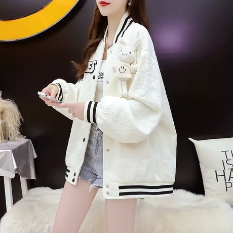 减10】设计感卫衣开衫外套女2023新款秋冬洋气减龄宽松慵懒风上衣图片