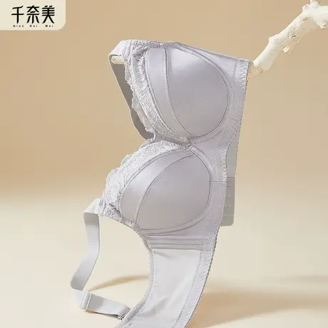 千奈美大胸显小内衣女薄款全罩杯有钢圈防下垂大码超薄显胸小文胸商品大图