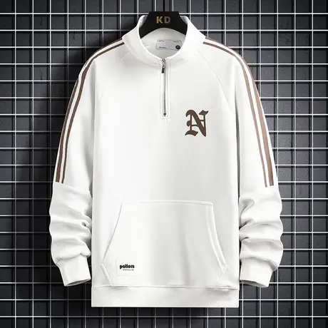 春秋季卫衣男宽松大码打底衫长袖t恤休闲立领上衣服潮牌打底衫ins商品大图