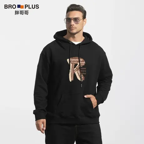 胖哥哥大码卫衣男重磅连帽纯棉宽松潮加肥加大胖子外套肥佬秋季款商品大图
