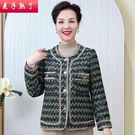 妈妈秋装外套短款新款时尚洋气风衣40岁50中年中老年女装春秋上衣图片