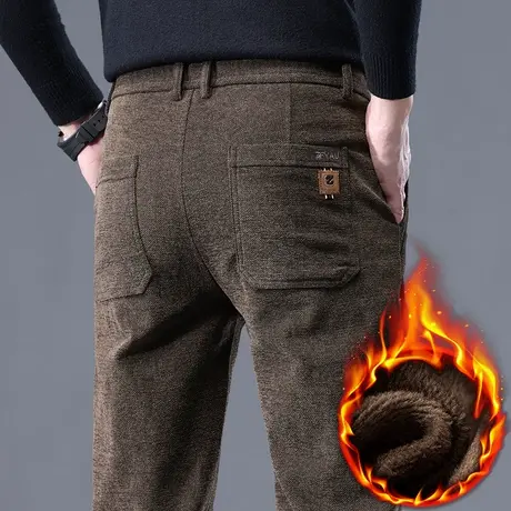 冬季男装加绒加厚保温西装裤2024新款冬天休闲裤子秋冬款男士西裤商品大图