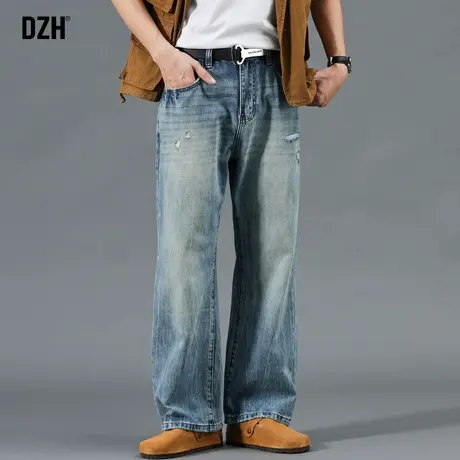 男士美式复古牛仔裤男宽松直筒2024年新款休闲长裤痞帅高级感裤子商品大图