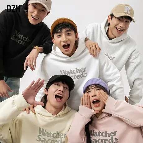 情侣重磅卫衣外套男春秋连帽潮高级感休闲长袖体恤衫上衣2024新款图片