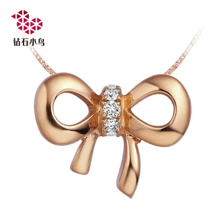 Zbird/钻石小鸟-18K金钻石挂坠-系情-吊坠蝴蝶结挂件不含链-NGK36商品大图