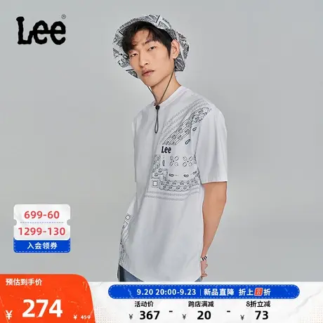 Lee商场同款23新品舒适版腰果花印花男短袖T恤潮LMT0045484DR图片