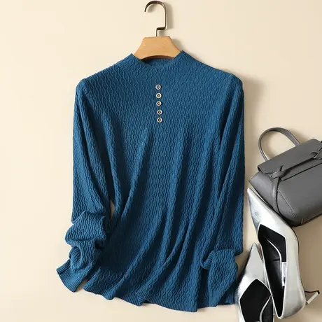 清仓！半高领毛衣套头打底衫女秋冬新款内搭爆款百搭洋气针织衫女商品大图