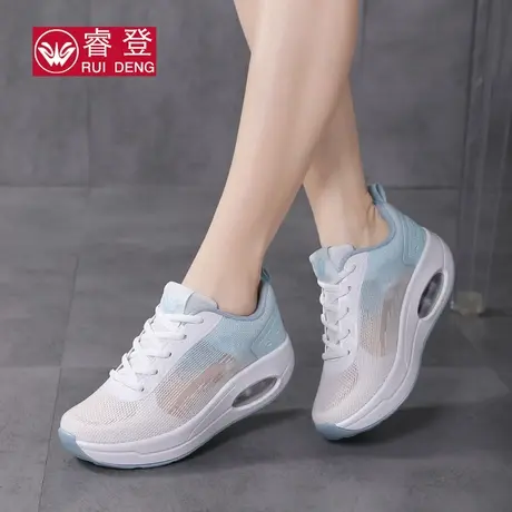 睿登鞋子女2025新款夏季运动鞋女大码厚底摇摇鞋网面透气妈妈鞋商品大图