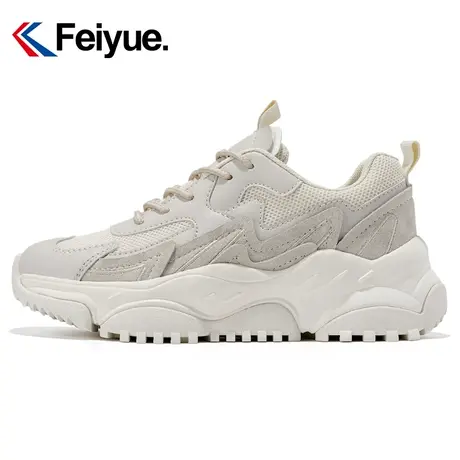 feiyue/飞跃雀翎百搭老爹鞋2024春季反绒皮拼接休闲运动鞋女鞋363图片
