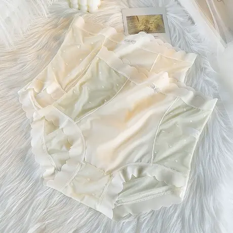 高腰内裤女性感透视蕾丝棉质底裆轻收小腹无痕凉感提臀三角裤夏季商品大图
