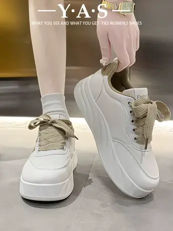 踩屎感软皮小白鞋女2024新款春季爆款百搭休闲板鞋软底防滑运动鞋商品大图