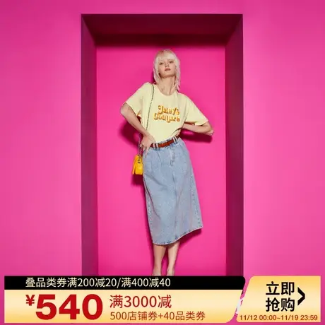Juicy Couture橘滋2023新款柠檬小布丁印花女T恤图片