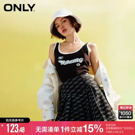 ONLY冬季时尚潮流字母连体露背打底无袖T恤女|123103010商品大图