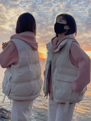 羽绒棉马甲女款外穿2023秋冬新款韩版胖mm宽松休闲无袖背心马夹女图片