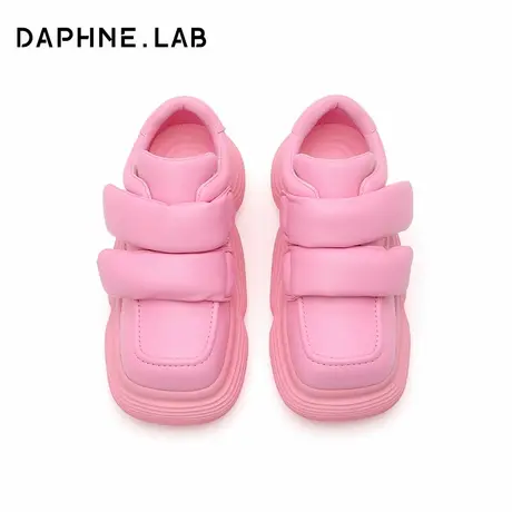 DAPHNELAB达芙妮棒棒糖魔术贴小皮鞋女2024新款百搭厚底面包鞋女商品大图