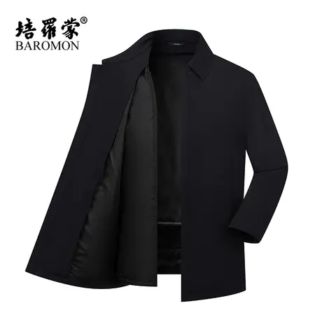 【可脱卸兔毛内胆】BAROMON/培罗蒙2023冬季翻领夹克衫加厚尼克服商品大图