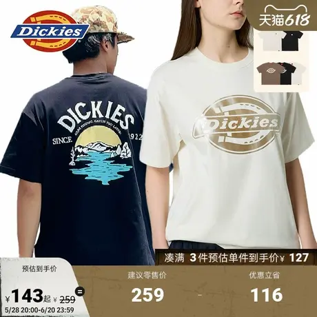 Dickies25春夏新款 宽松版型LOGO印花短袖T恤 男女情侣图片
