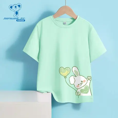 JU真维斯童装2025夏季新款男童圆领速干凉感短袖T恤图片