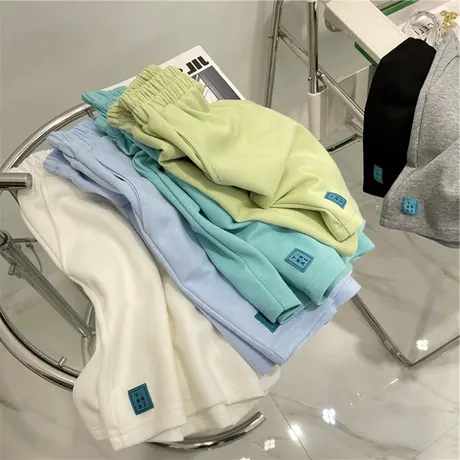 ins超火休闲运动裤子女夏季2022新款宽松百搭直筒阔腿五分短裤潮商品大图