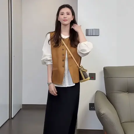 法式提花刺绣圆领长袖衬衫女2025秋季新款气质显瘦百搭衬衣小衫潮商品大图