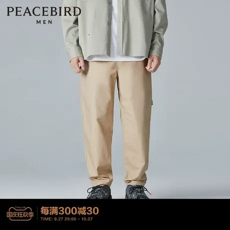 太平鸟男装 秋秋工装休闲裤男卡其色锥形裤青年宽松时尚休闲长裤商品大图