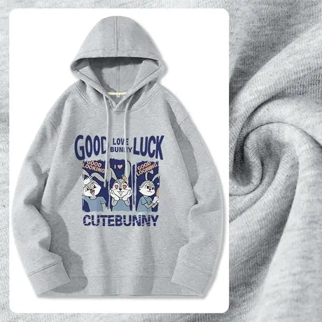 ZR真维斯卫衣春秋季女2023新款灰色连帽美式薄款复古感女卫衣外套商品大图