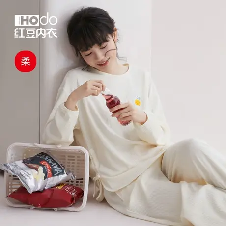红豆睡衣女莫代尔春秋薄款套头休闲居家2023年新款女士家居服套装商品大图