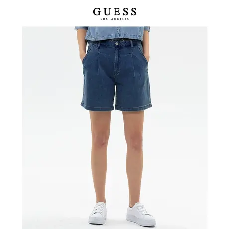 【38上新季】GUESS款女复古高腰牛仔裤薄款设计感小众显瘦短裤商品大图